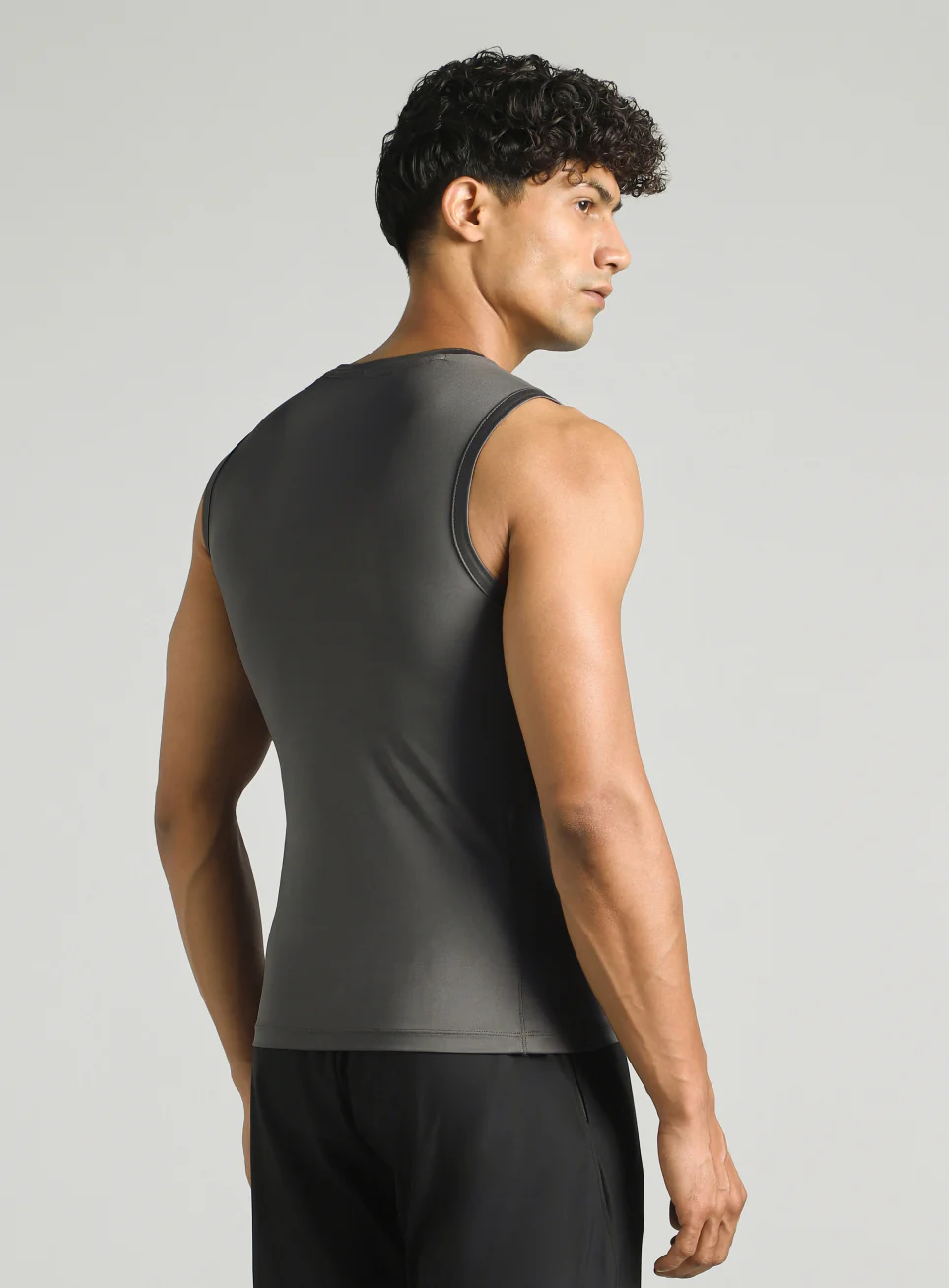 Men's Dark Grey Power Lifter Compression T-shirt - Image 6