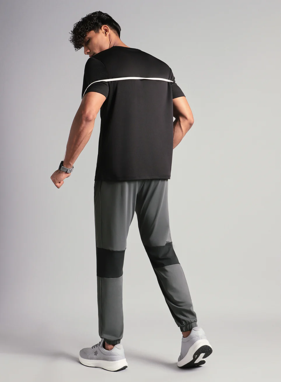 Men's Dark Grey Power Pop Active Joggers - Image 3