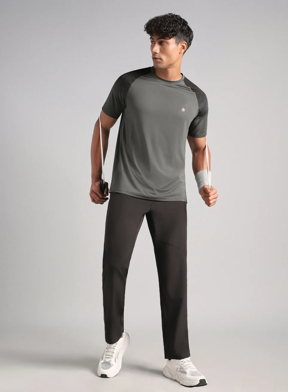 Men's Dark Grey Power Pop Training T-Shirt - Image 2