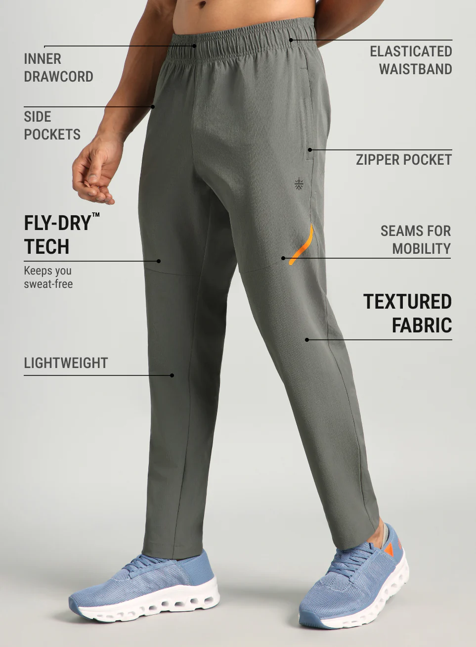 Men's Dark Grey Power Pop Training Trackpants - Image 5