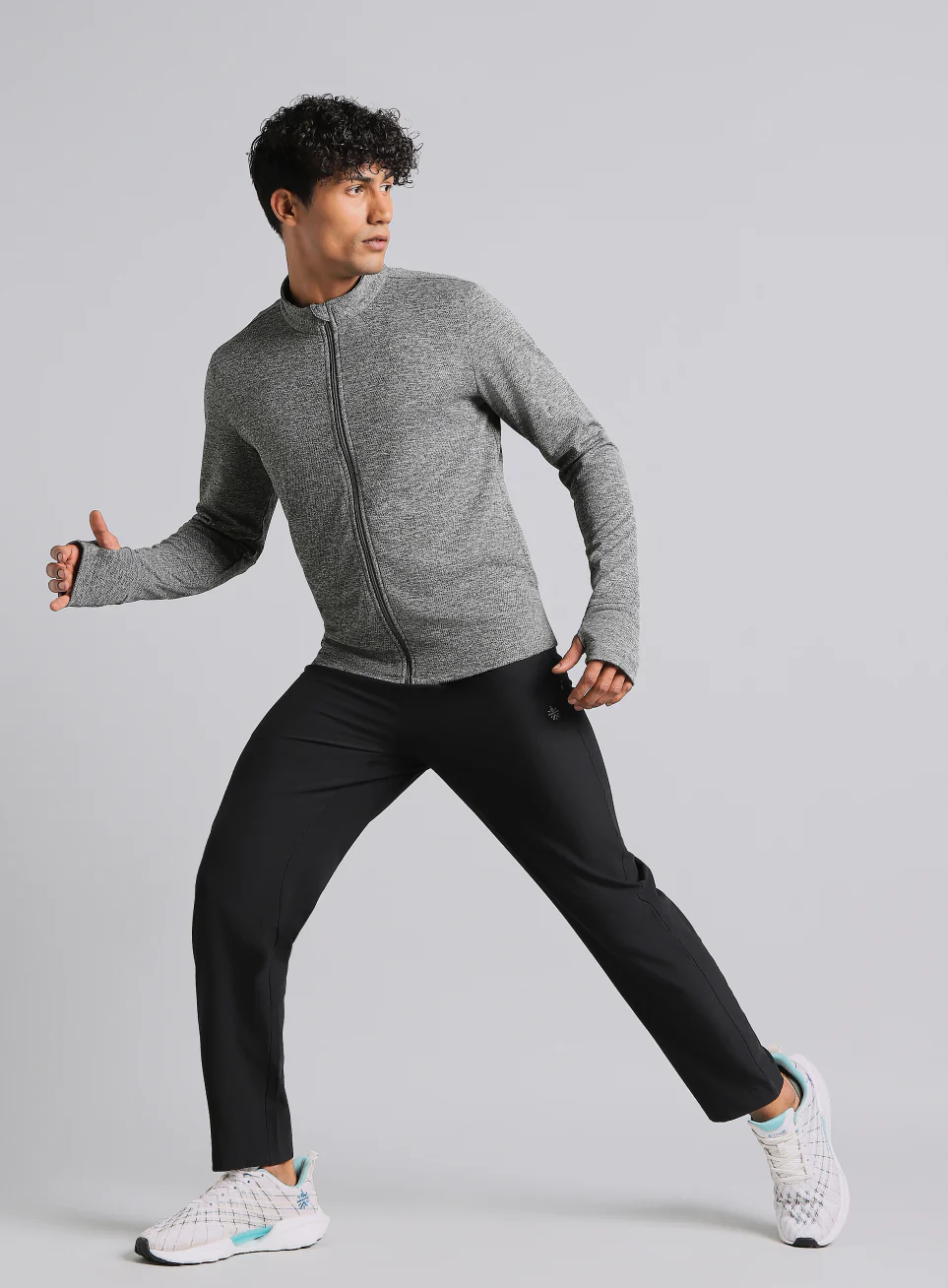 Men's Dark Grey Run Elevate All Weather Jacket - Image 2