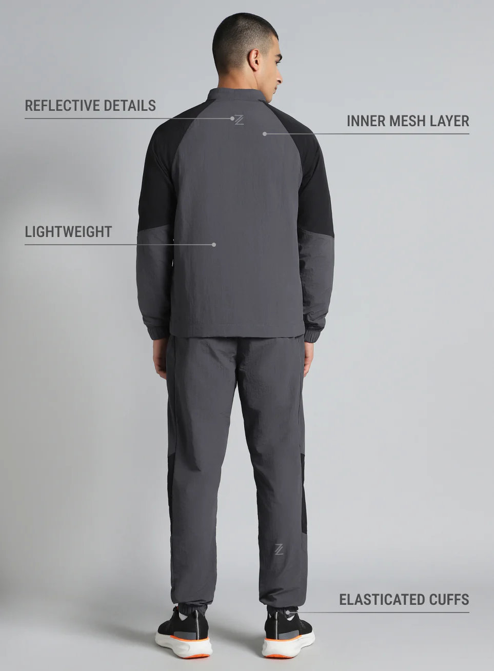 Men's Dark Grey Run Forward All Weather Track Suit - Image 5
