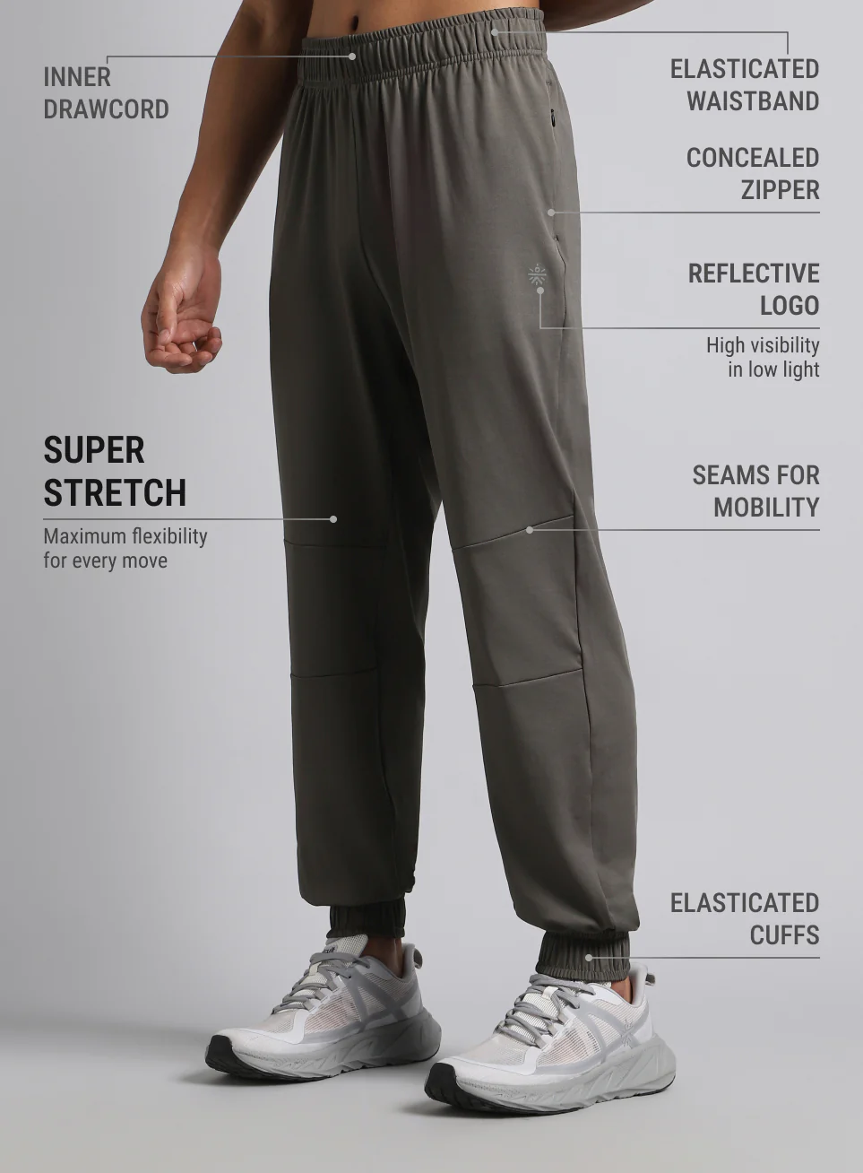 Men's Dark Grey Run Forward Joggers - Image 5