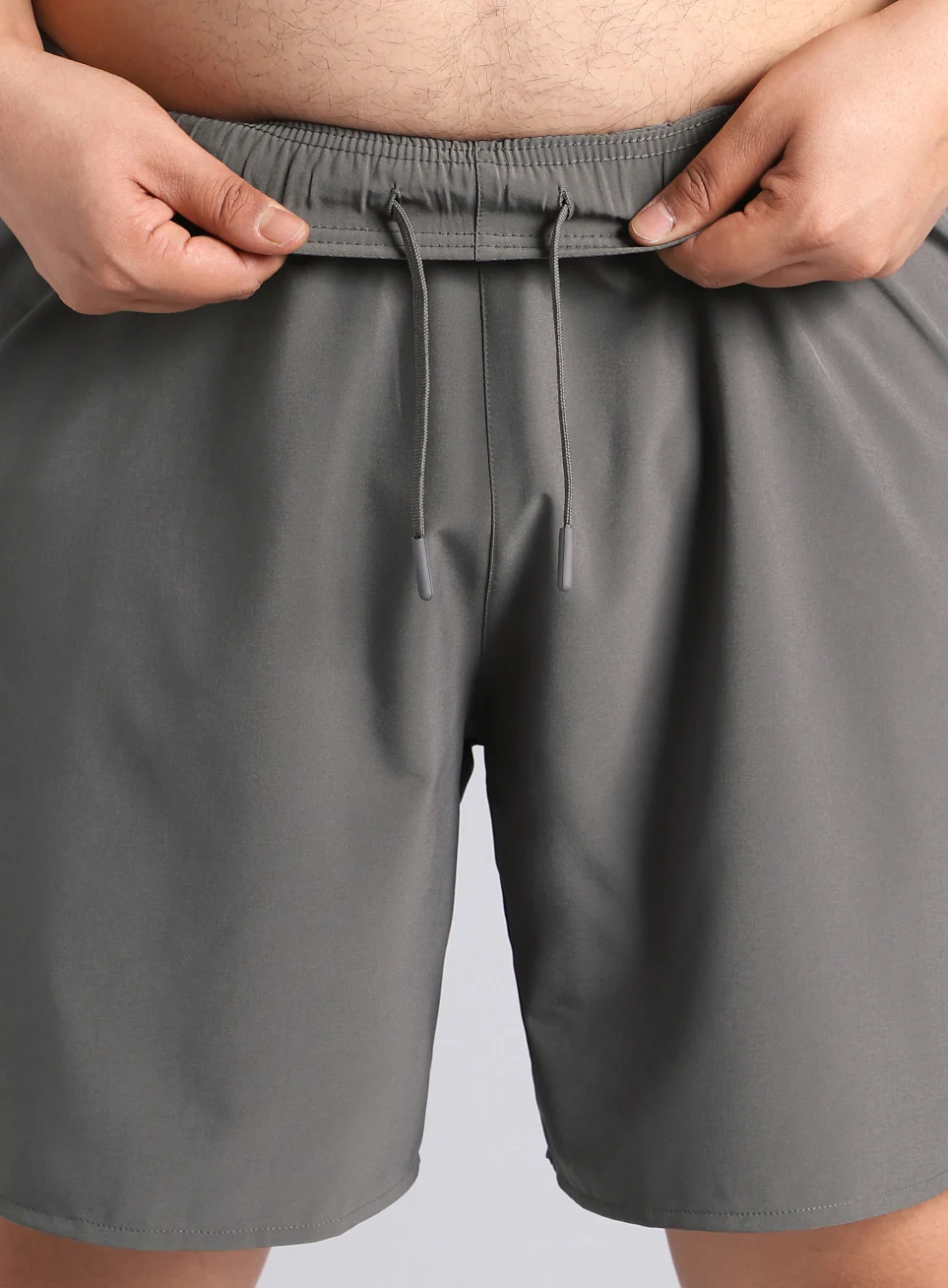 Men's Dark Grey Runner's Essential Plus Size Shorts - Image 10