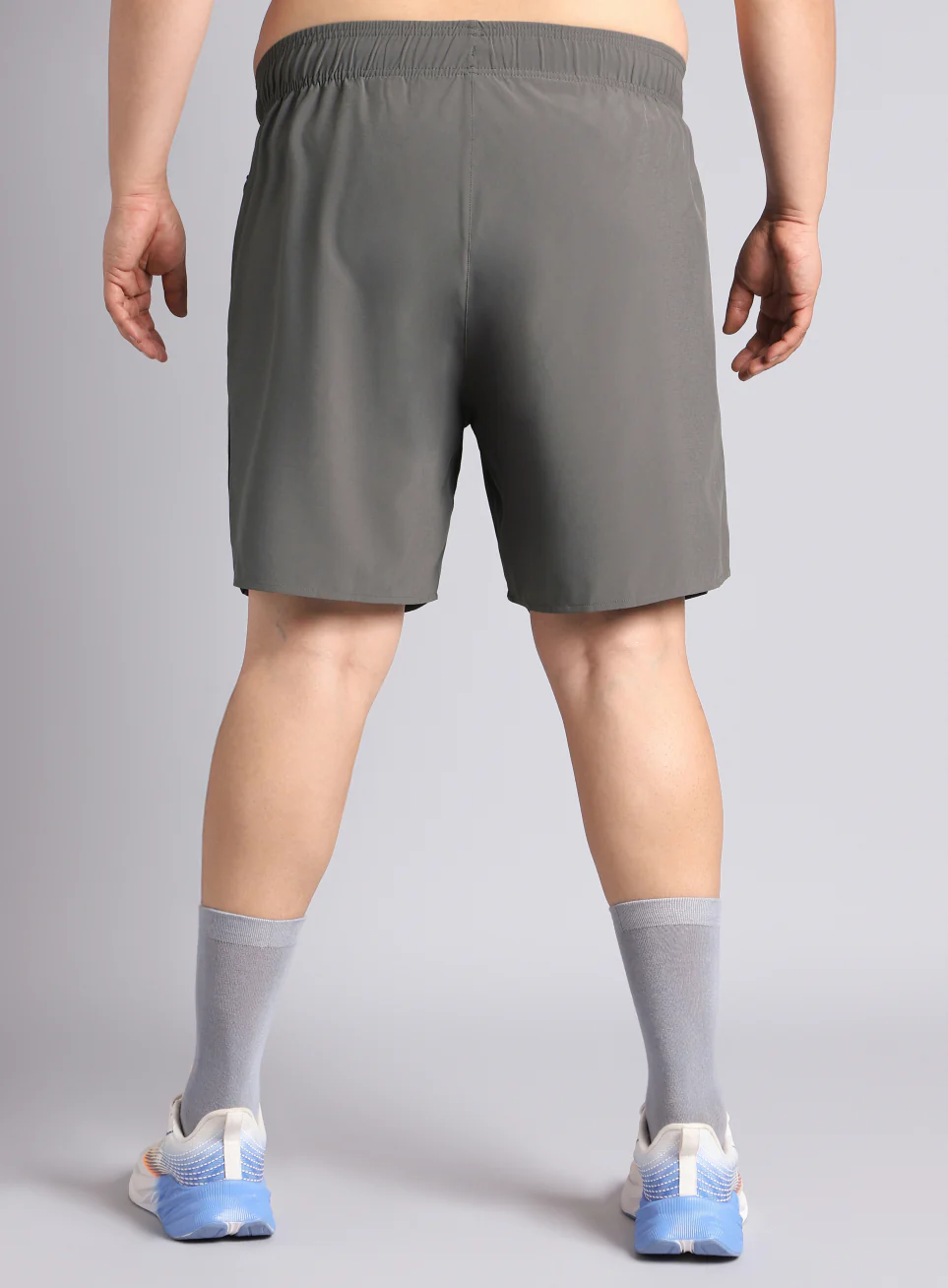 Men's Dark Grey Runner's Essential Plus Size Shorts - Image 6