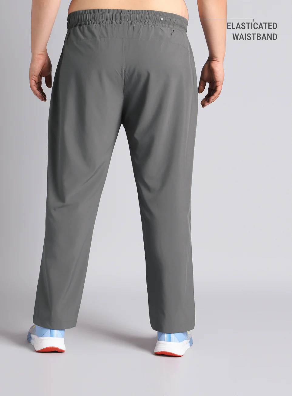Men's Dark Grey Runner's Essential Plus Size Trackpants - Image 6