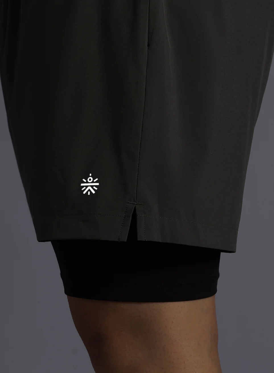 Men's Dark Grey Running Plus Size In-Built Shorts - Image 10