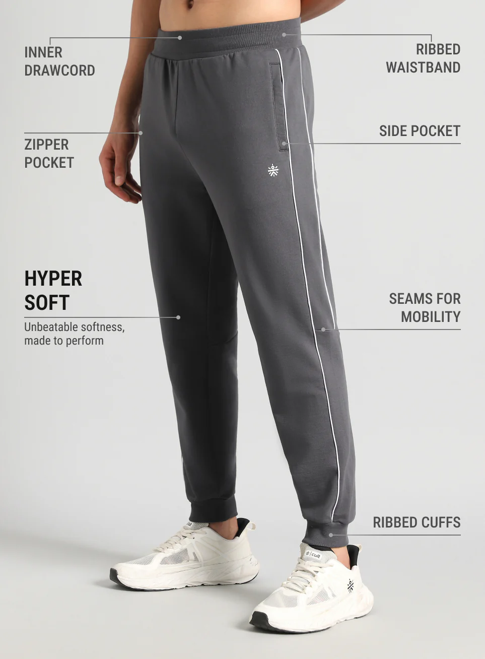 Men's Dark Grey Sculpt Training Joggers - Image 5