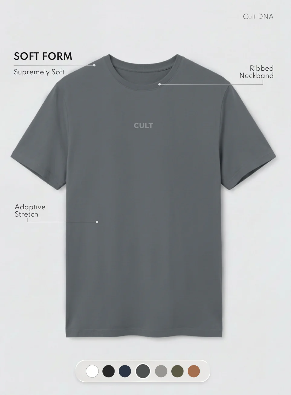 Men's Dark Grey Soft Form Classic T-shirt - Image 4