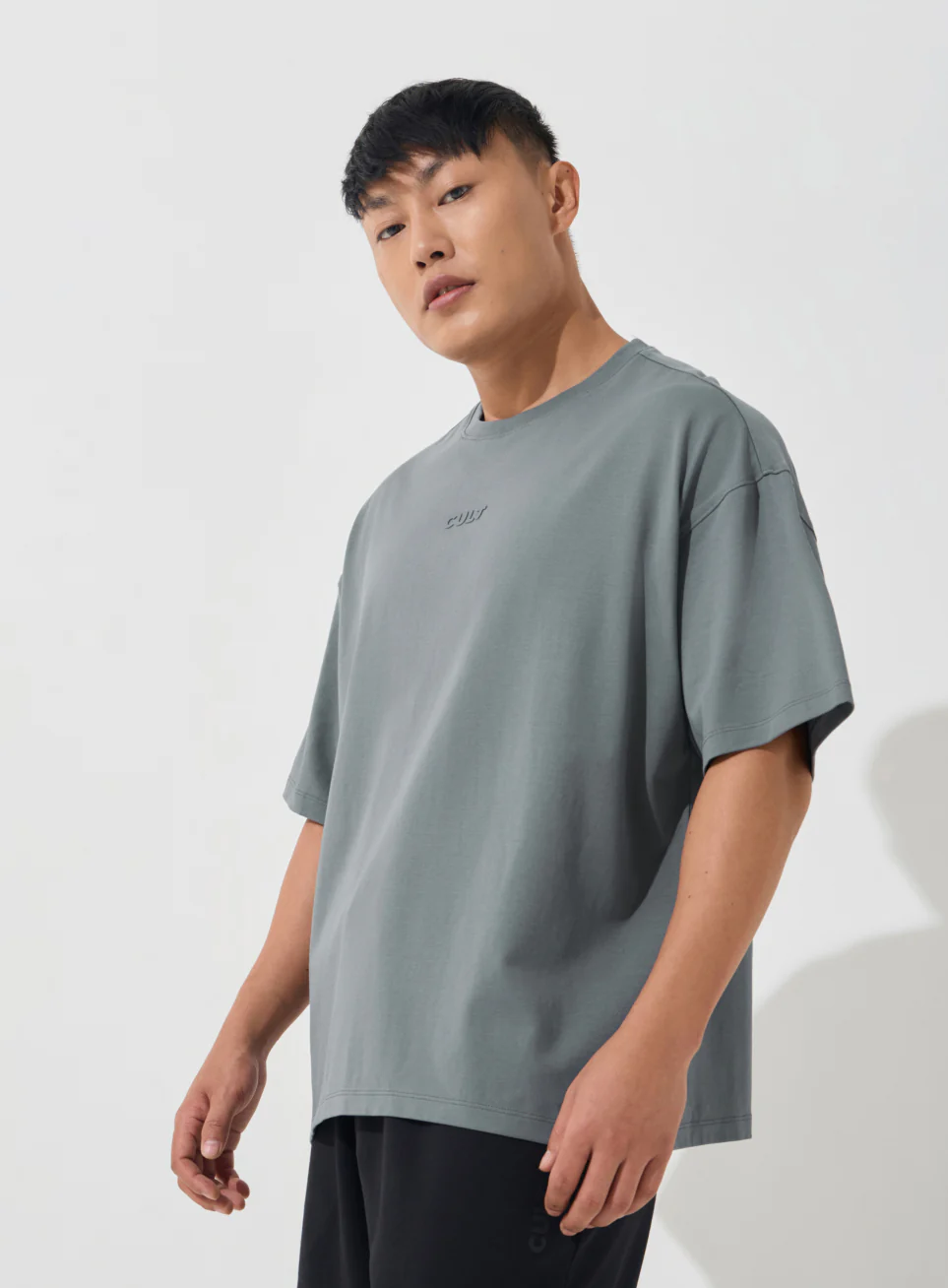Men's Dark Grey Soft Form Oversized T-shirt - Image 5