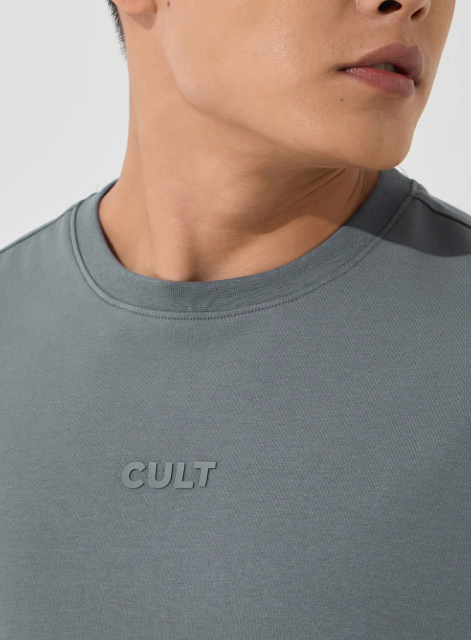 Men's Dark Grey Soft Form Oversized T-shirt - Image 7