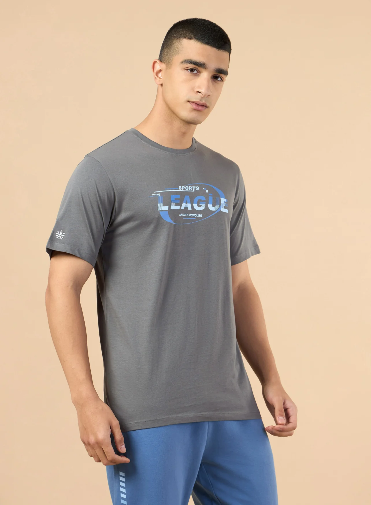 Men's Dark Grey Sports League Graphic T-shirt - Image 5