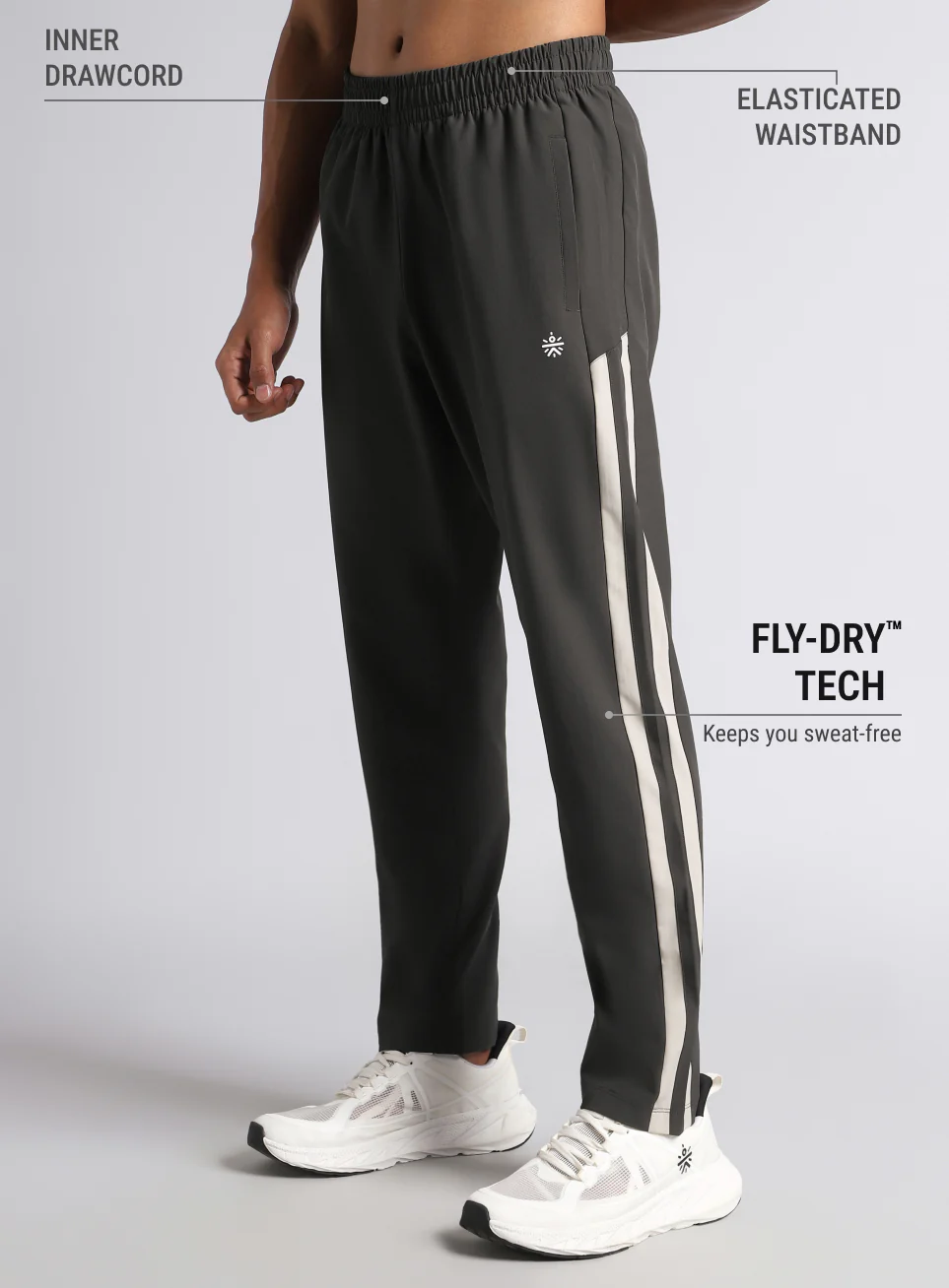 Men's Dark Grey Sporty Training Trackpants - Image 5
