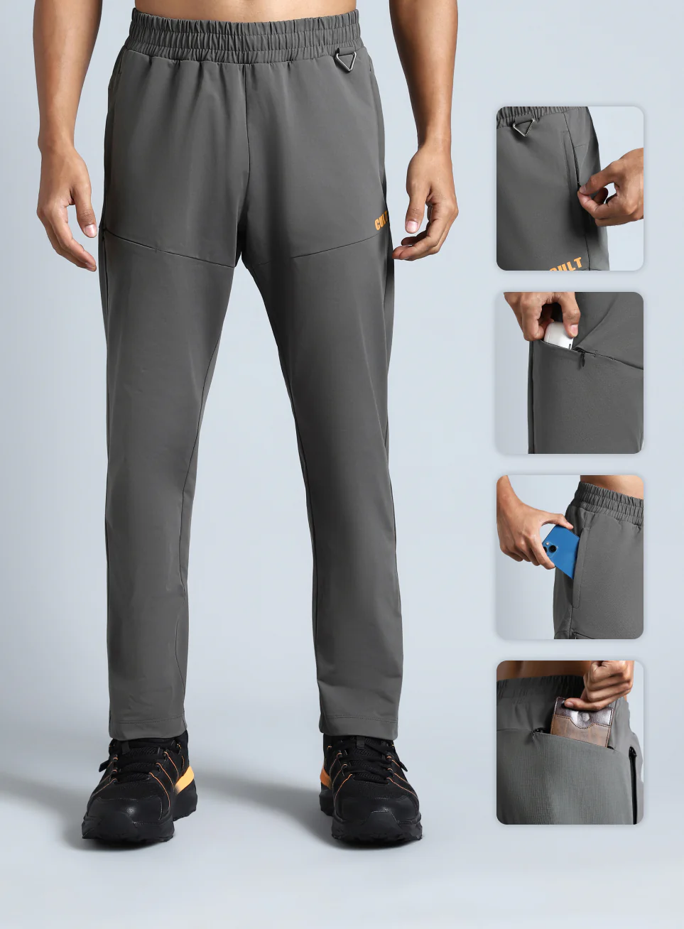 Men's Dark Grey Trail Blaze Outdoor Trackpants - Image 8