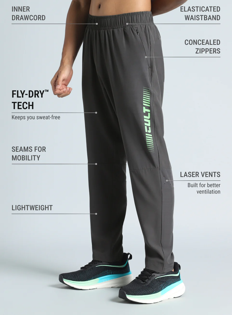 Men's Dark Grey Train All Format Training Trackpant - Image 5