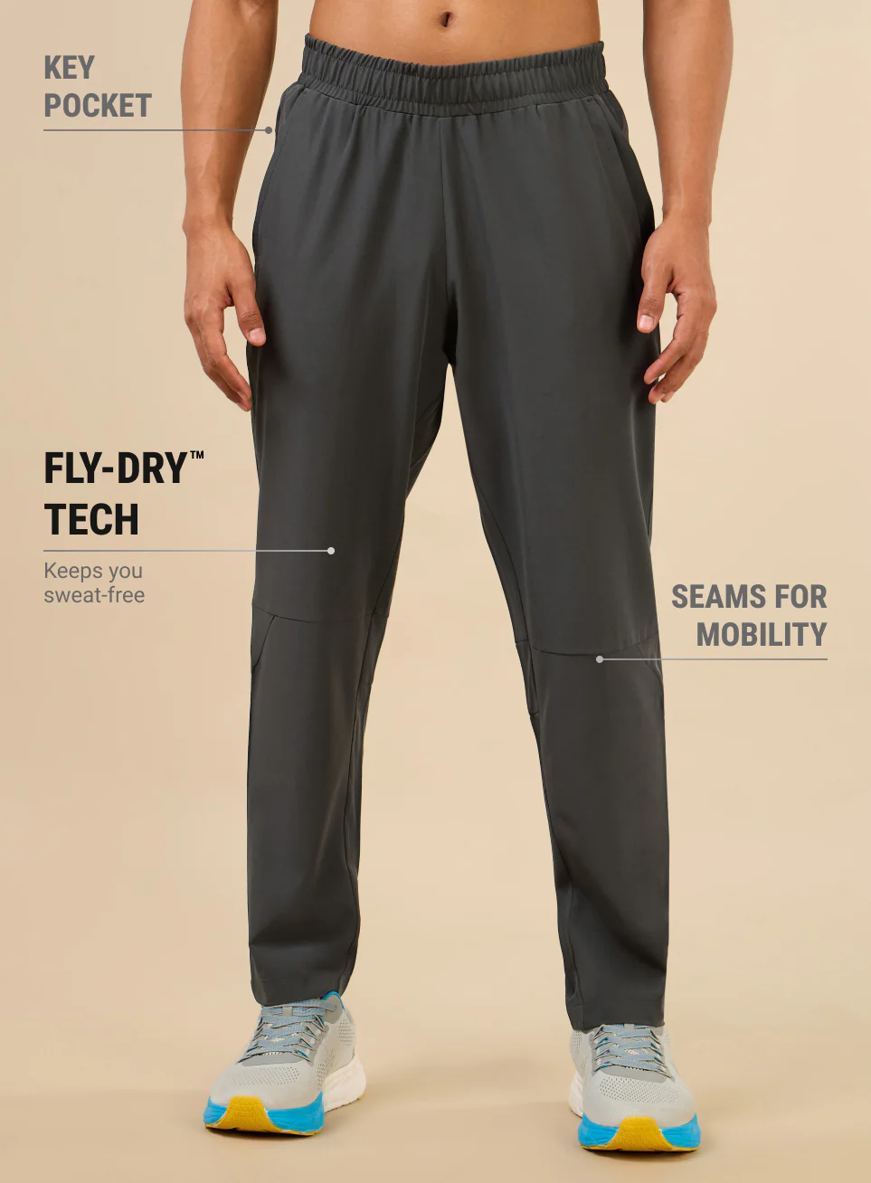Men's Dark Grey Train Out Premium Trackpants - Image 3