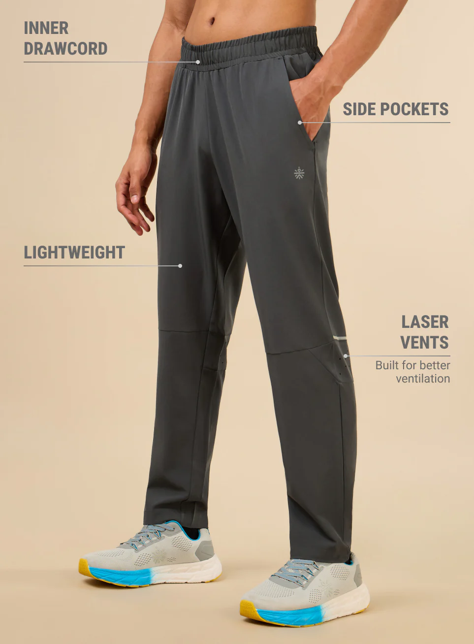 Men's Dark Grey Train Out Premium Trackpants - Image 4