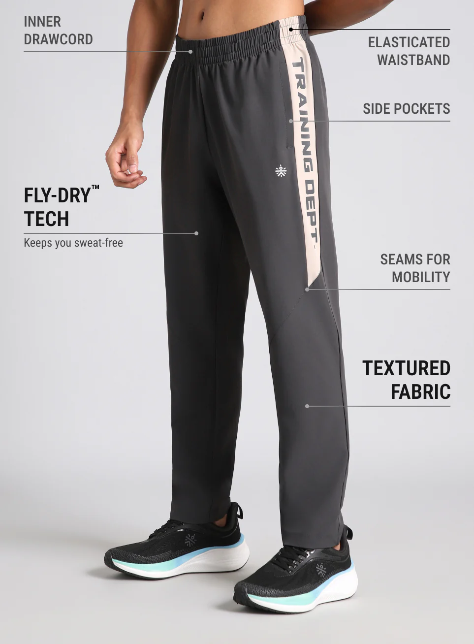 Men's Dark Grey Training Department Trackpants - Image 5