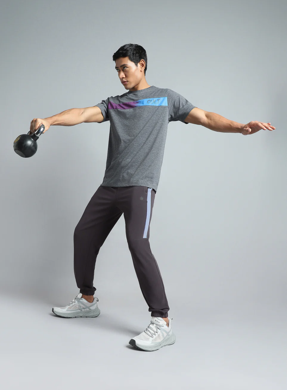 Men's Dark Grey Training Sculpted Joggers - Image 2