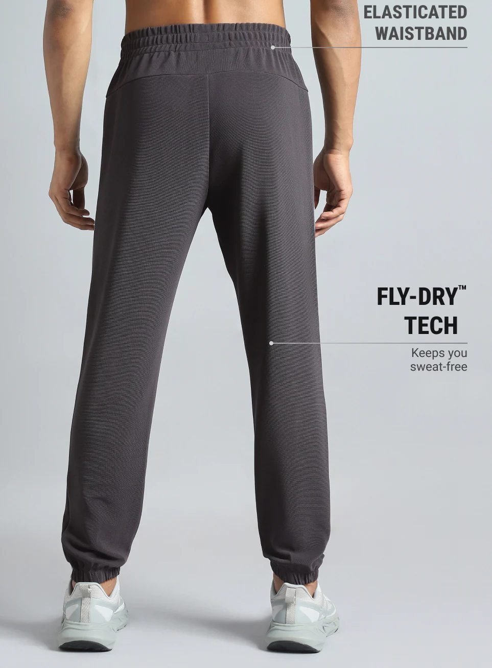 Men's Dark Grey Training Sculpted Joggers - Image 6