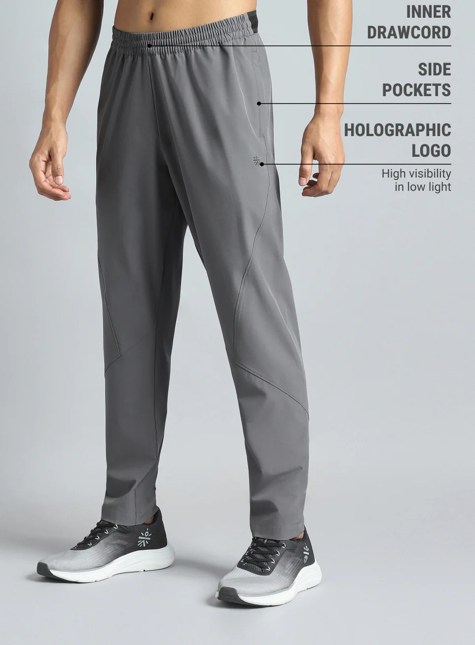 Men's Dark Grey True Performance Sculpted Trackpants - Image 5