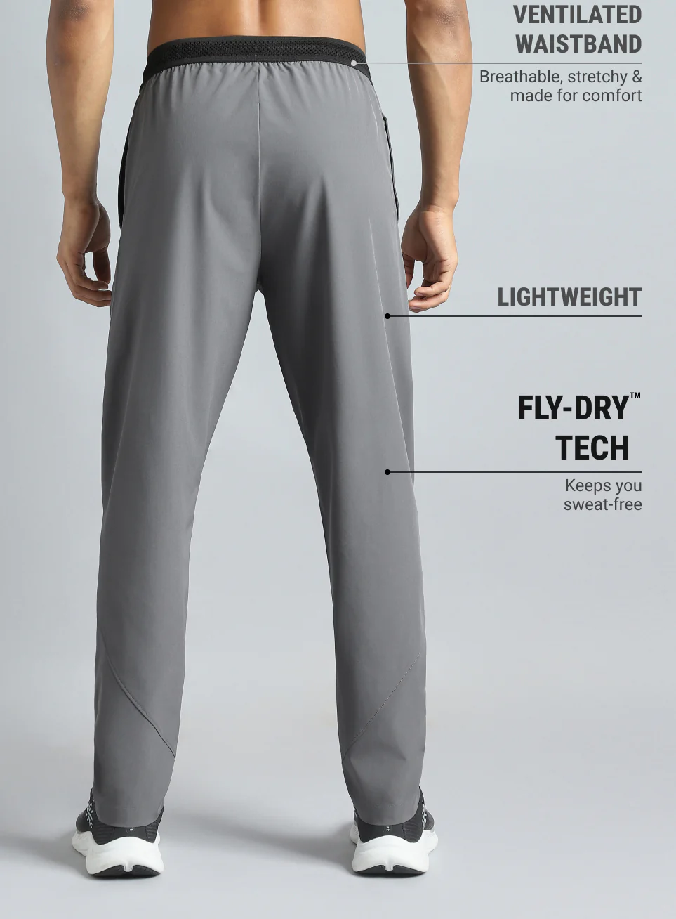 Men's Dark Grey True Performance Sculpted Trackpants - Image 6
