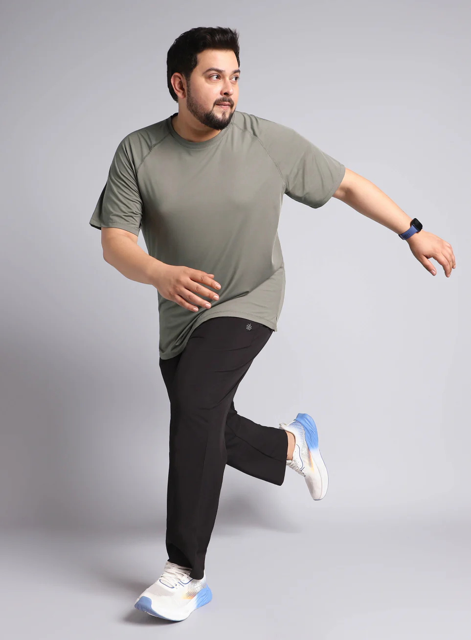 Men's Dark Grey Ultimate Running Plus Size regular fit T-shirt - Image 3
