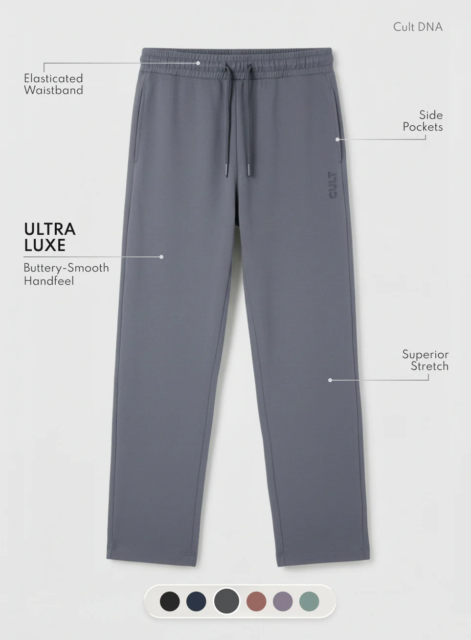 Men's Dark Grey Ultra Luxe Classic Trackpants - Image 4