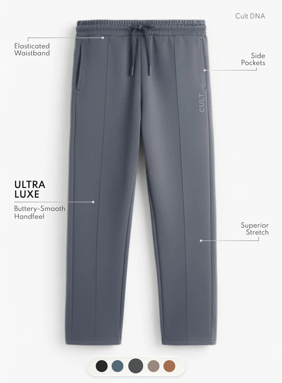 Men's Dark Grey Ultra Luxe Tailored Trackpants - Image 4