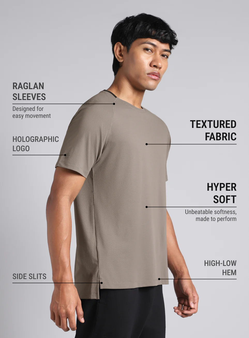 Men's Dark Grey Workout Essential T-shirt - Image 5