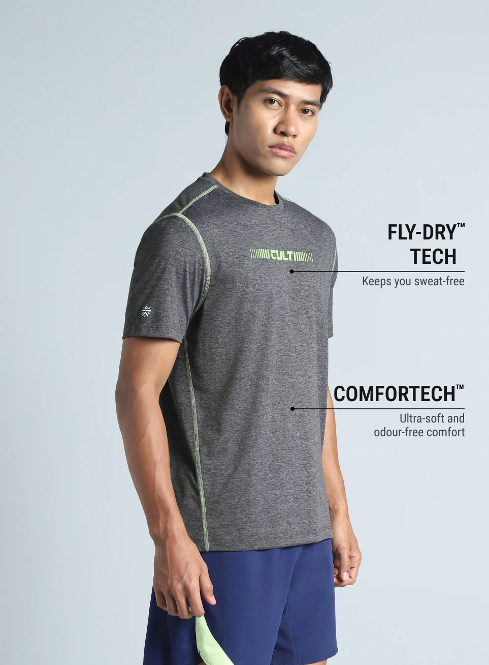 Men's Dark Grey Training HIIT COMFORtech T-shirt - Image 5