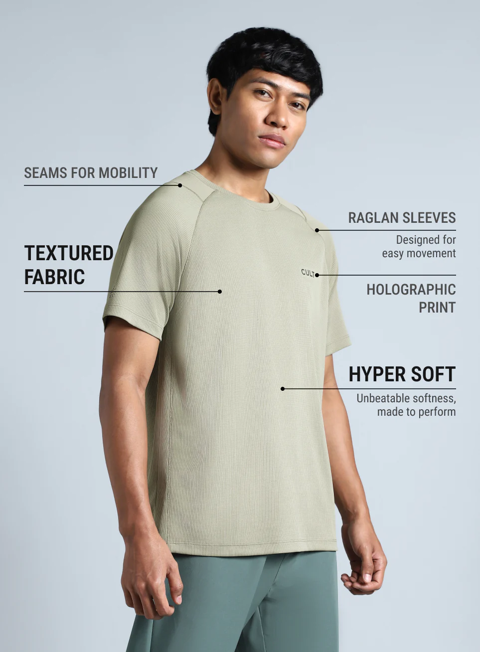 Men's Green All Format Training T-shirt - Image 5