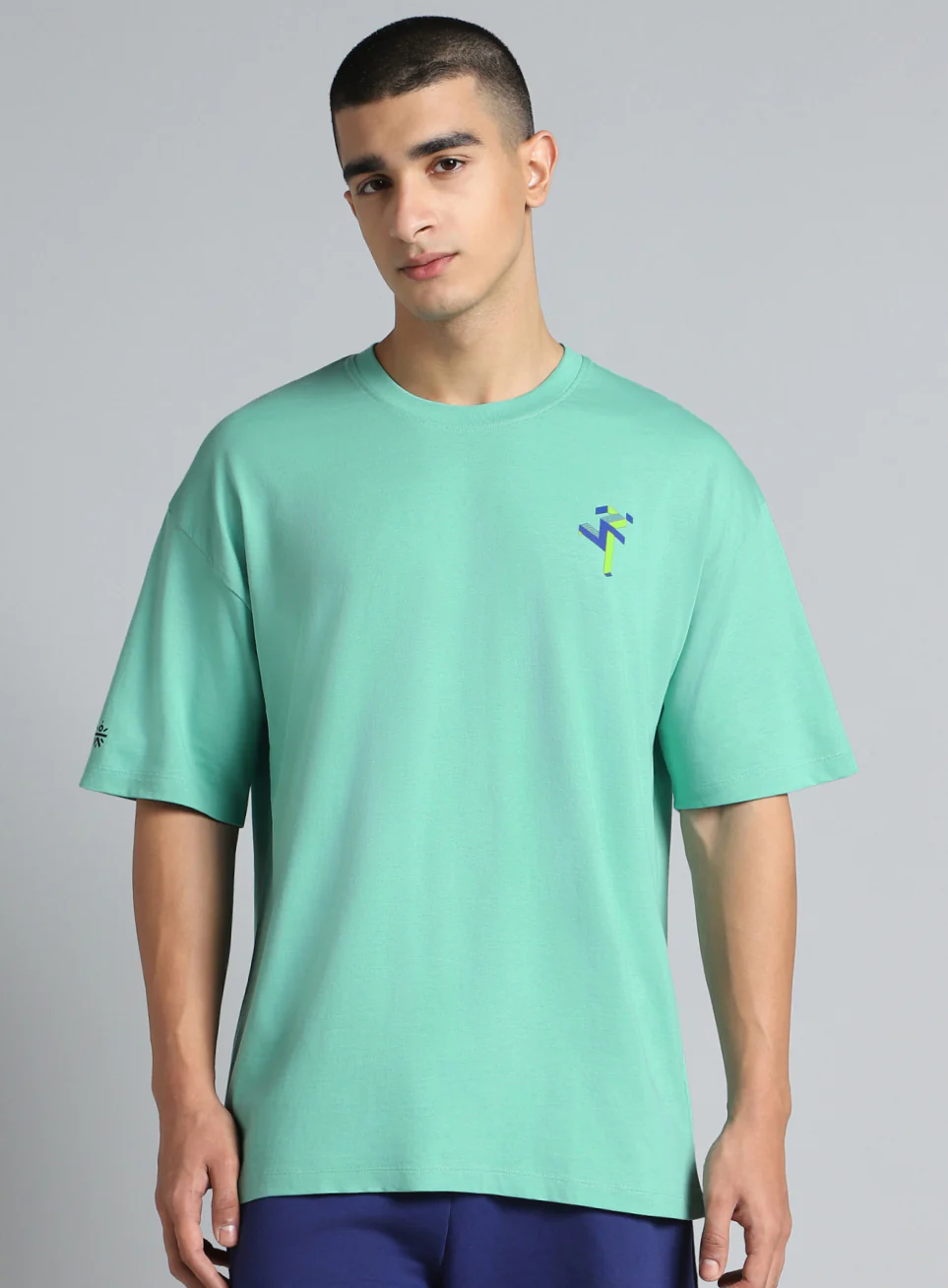Men's Green Cult Graphic Oversized Fit T-shirt - Image 4