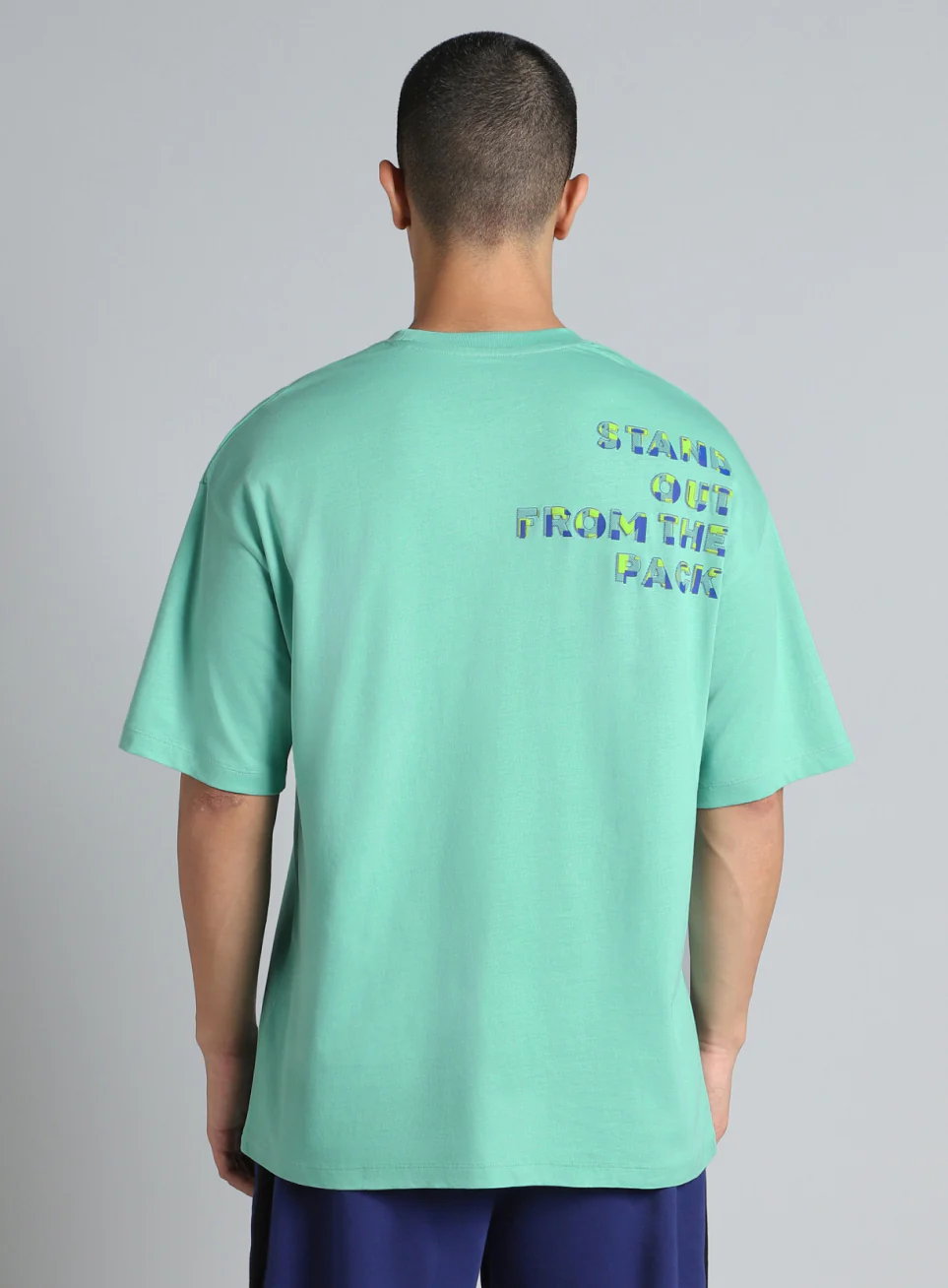 Men's Green Cult Graphic Oversized Fit T-shirt - Image 6