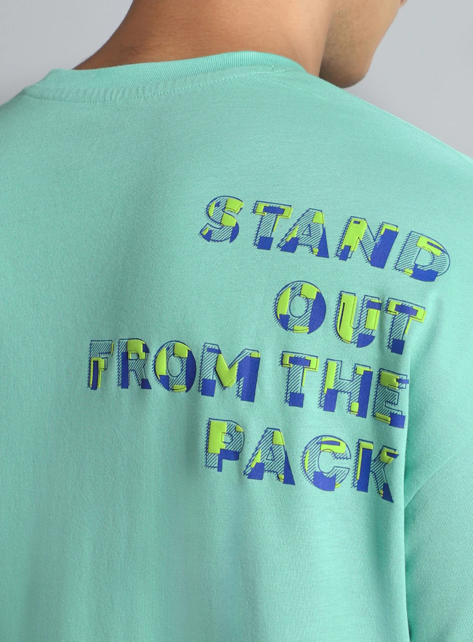Men's Green Cult Graphic Oversized Fit T-shirt - Image 8