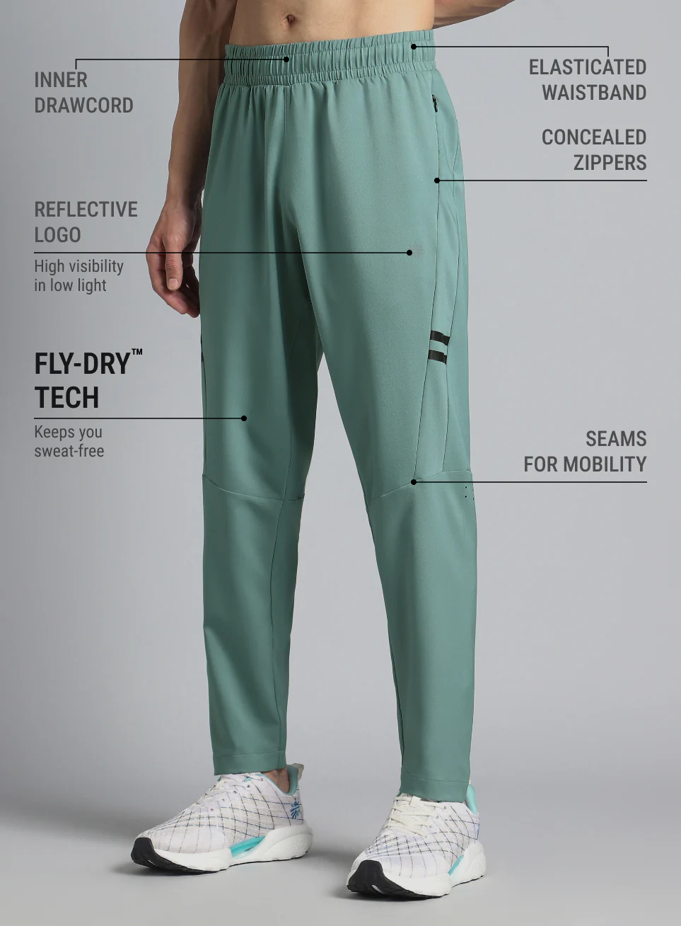 Men's Green Pacer Running Trackpants - Image 5