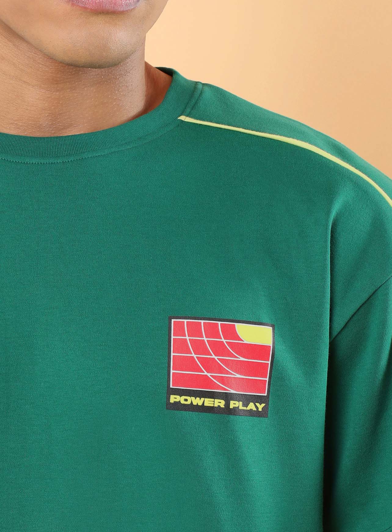 Men's Green Power Play Relaxed fit T-shirt - Image 7