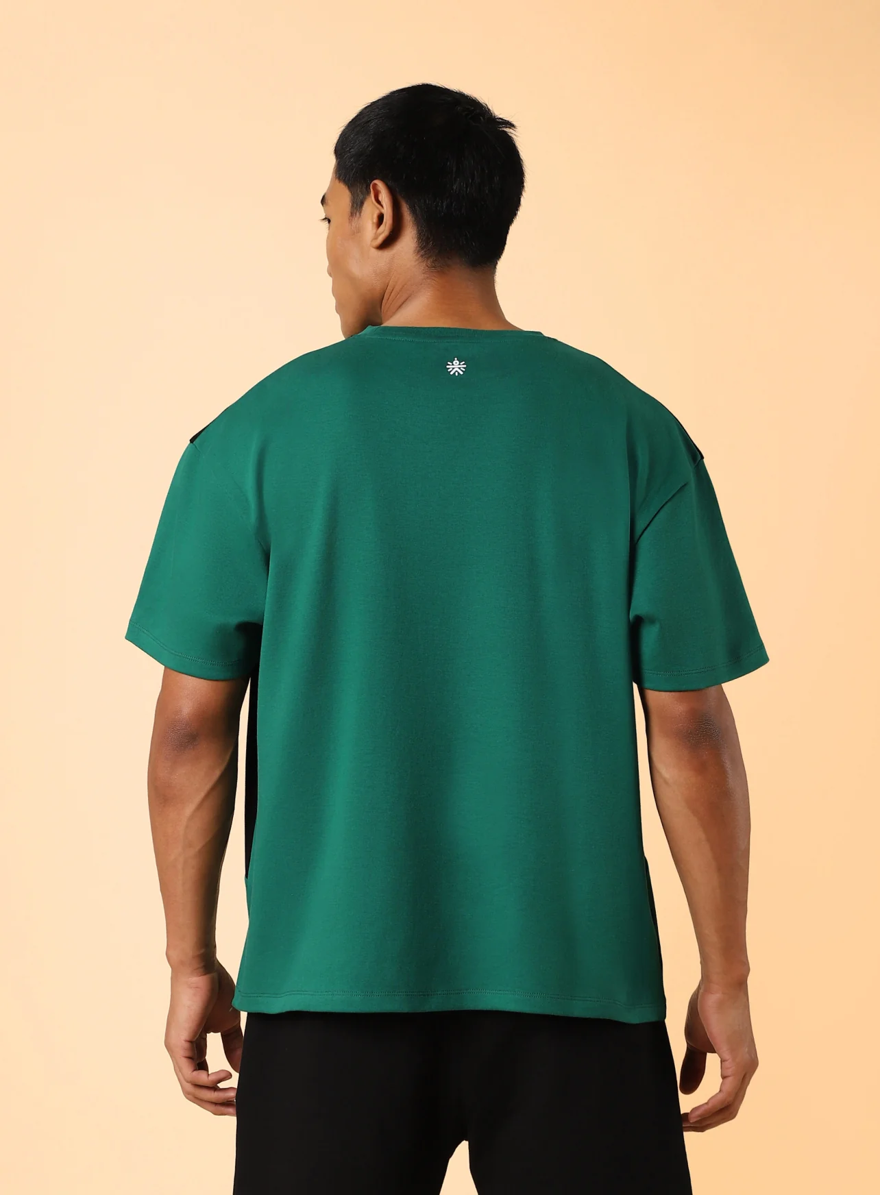 Men's Green Sports City Club Colourblock Realxed fit T-shirt - Image 6