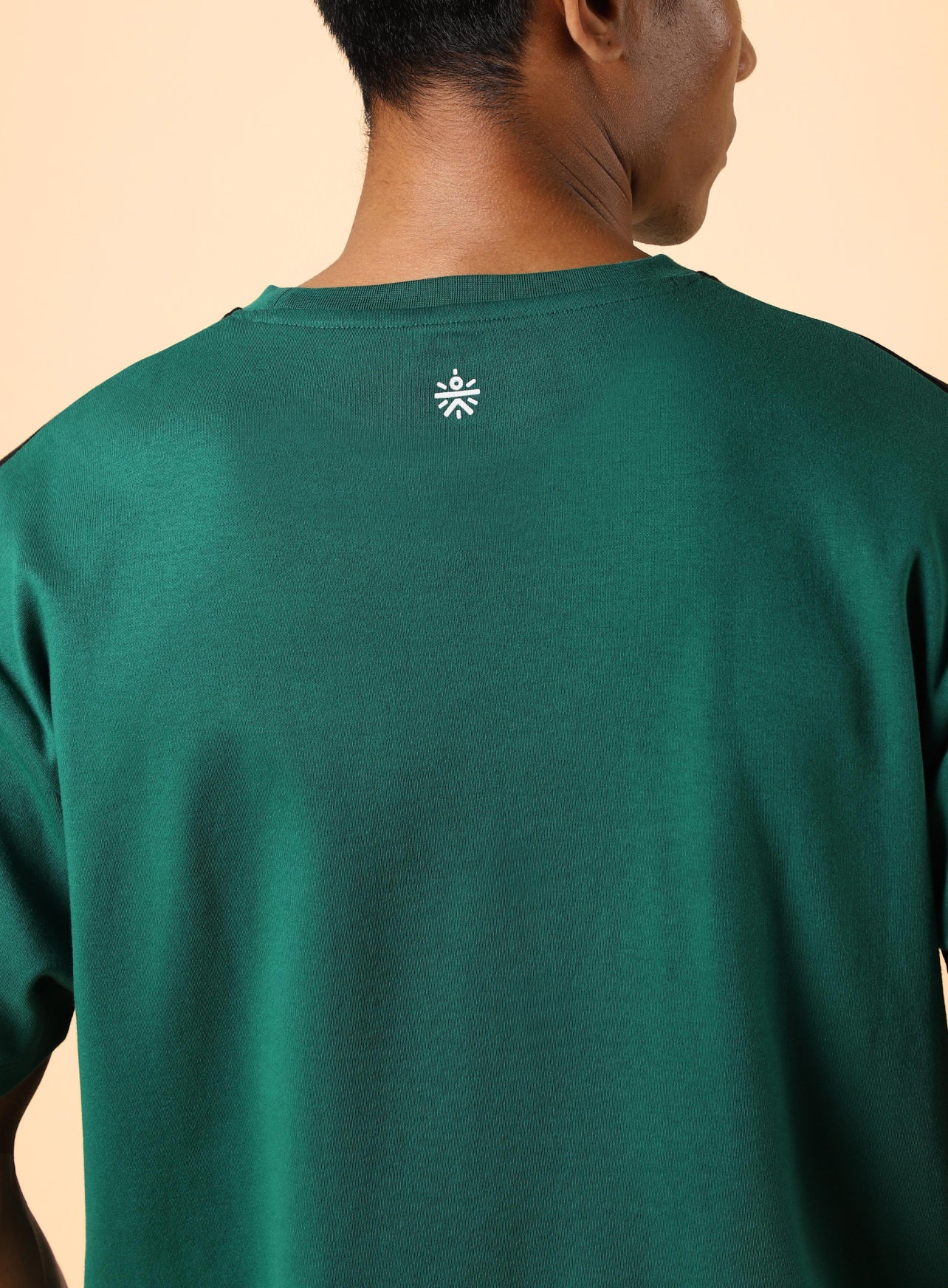 Men's Green Sports City Club Colourblock Realxed fit T-shirt - Image 8