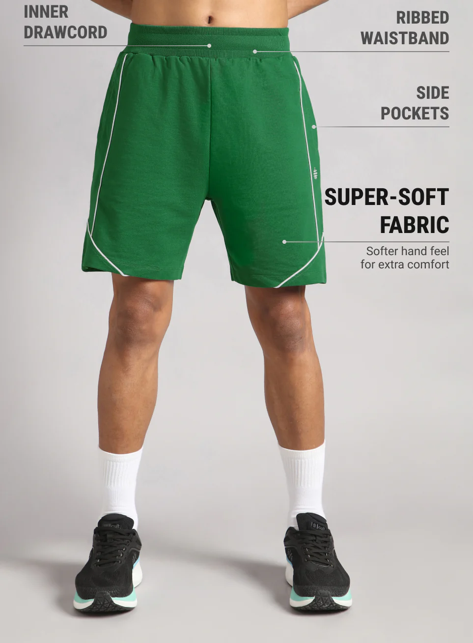 Men's Green Sports Club Shorts - Image 4