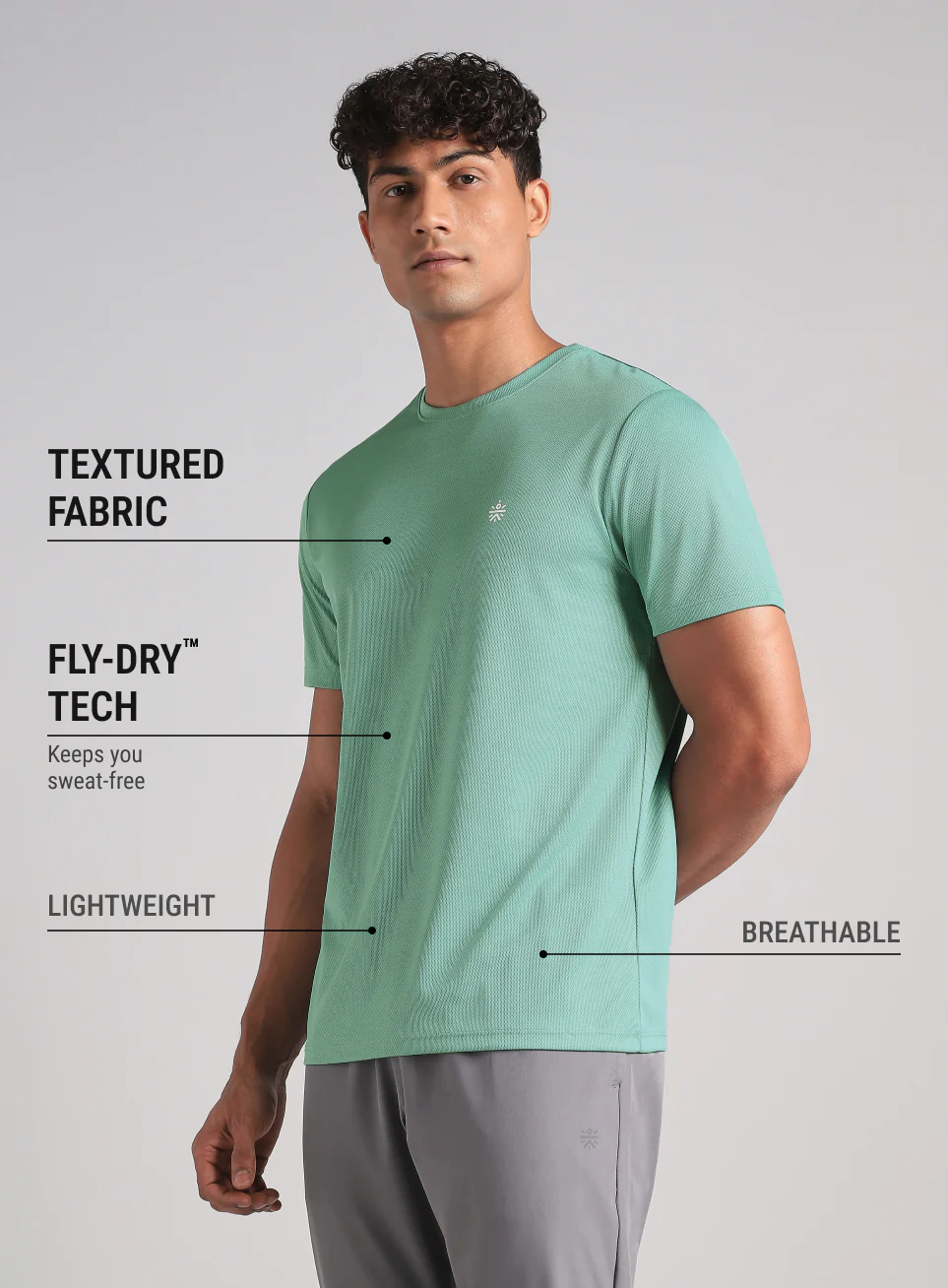 Men's Green Train All Fly Dry T-Shirt - Image 5