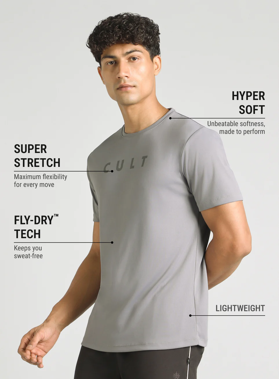 Men's Grey All Day Training T-shirt - Image 5