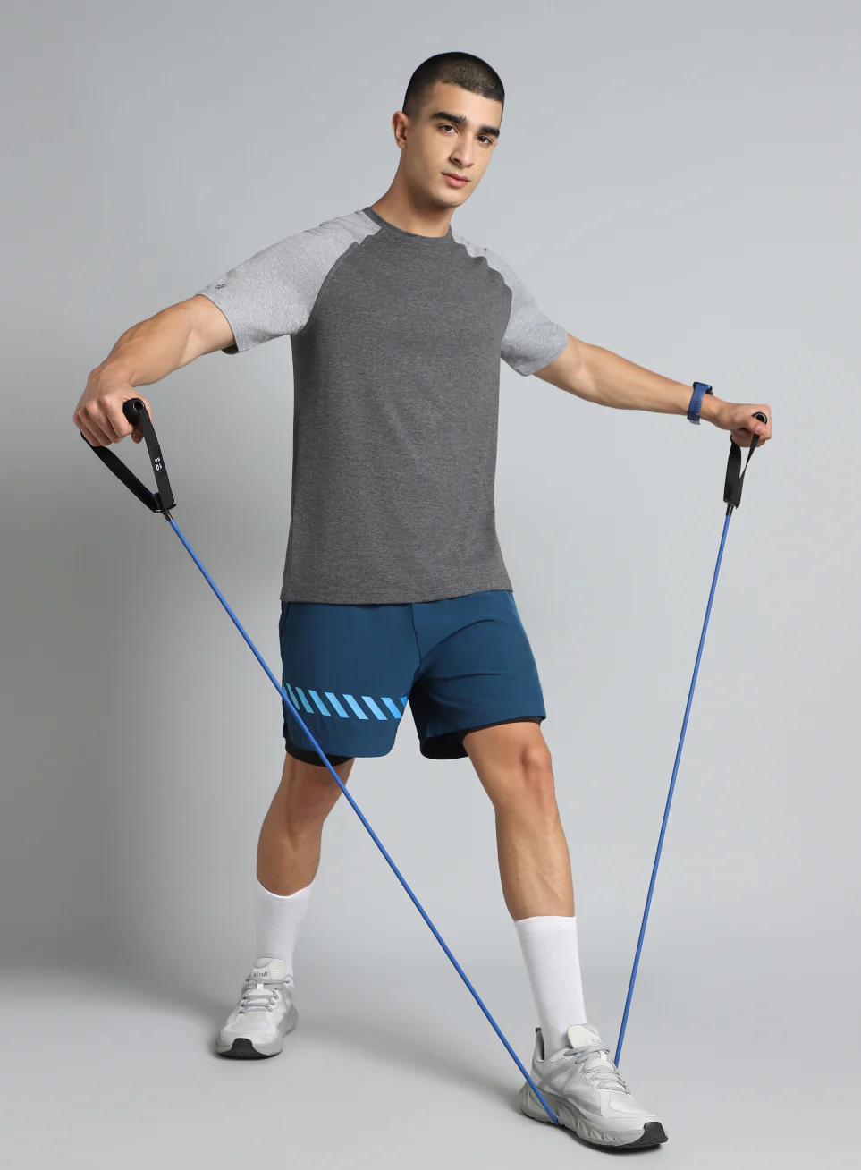 Men's Grey Colourblocked COMFORtech T-shirt - Image 2