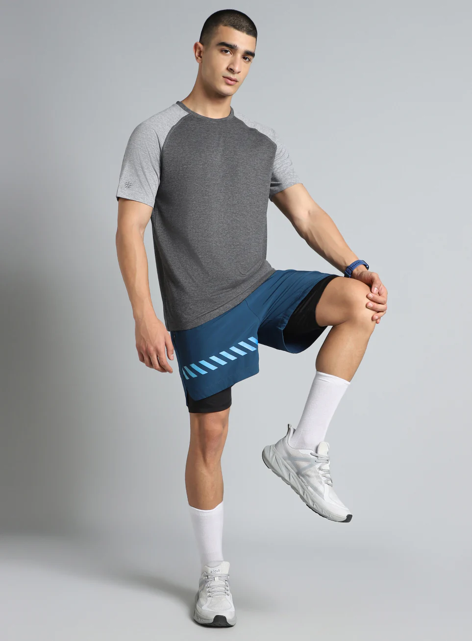 Men's Grey Colourblocked COMFORtech T-shirt - Image 3