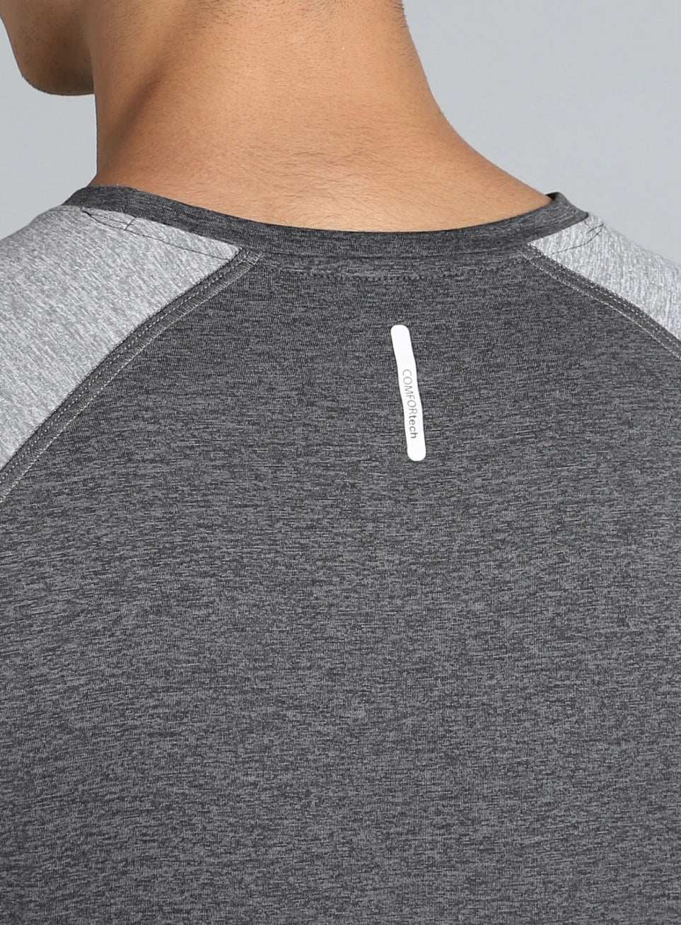 Men's Grey Colourblocked COMFORtech T-shirt - Image 8