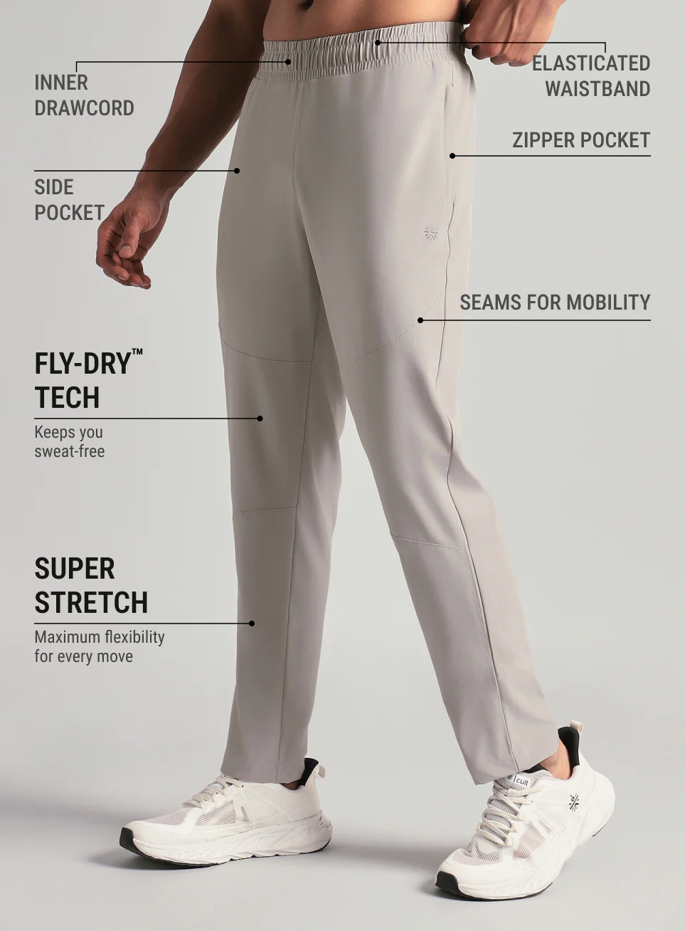 Men's Grey Core Sculpt Trackpants - Image 5