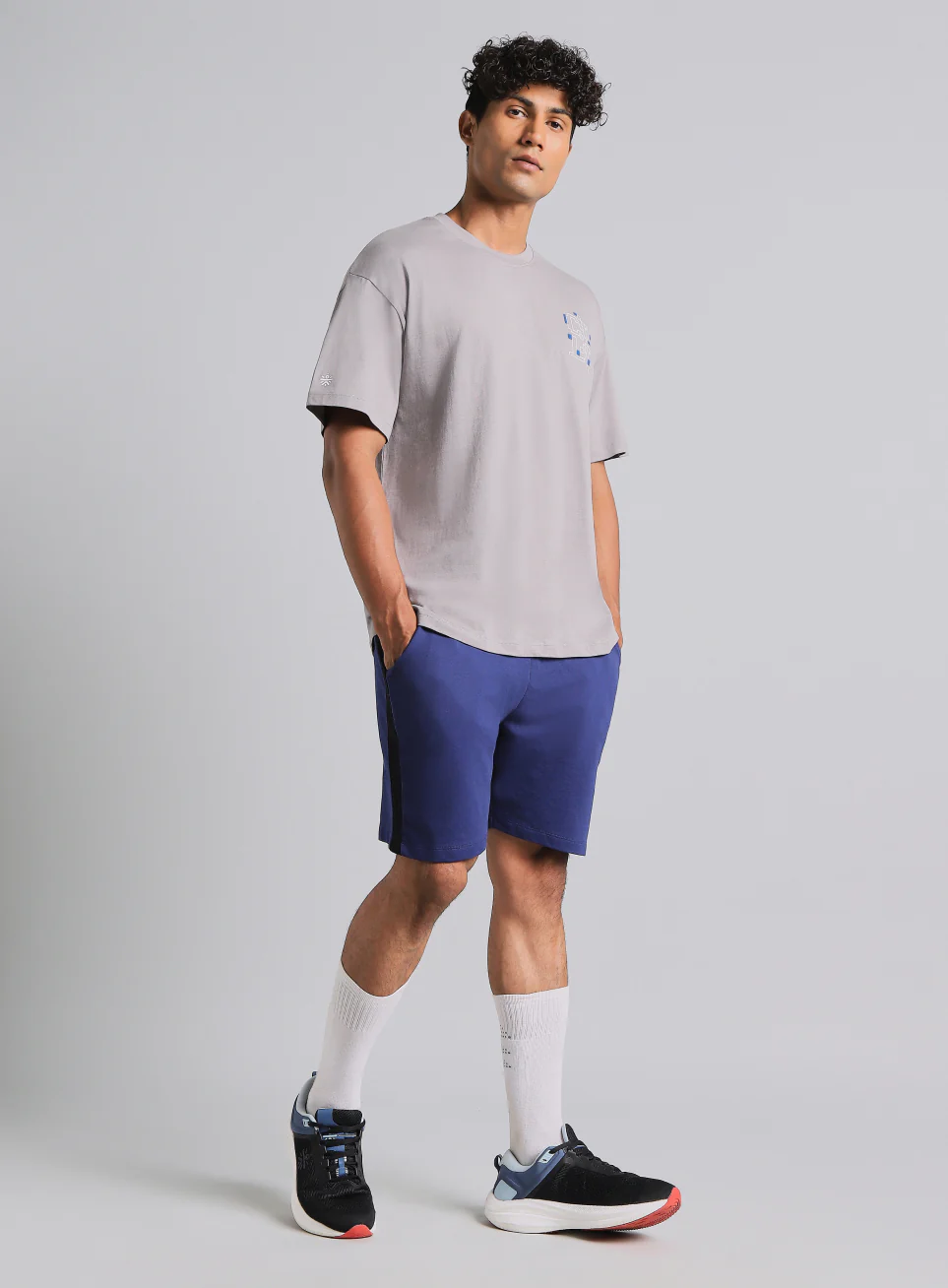 Men's Grey Cult Power Play Oversized Fit T-shirt - Image 2