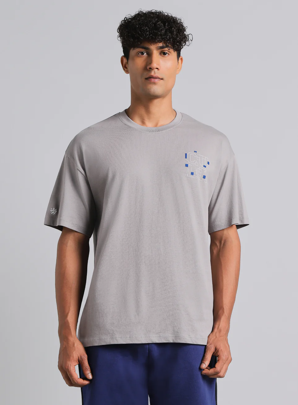 Men's Grey Cult Power Play Oversized Fit T-shirt - Image 4
