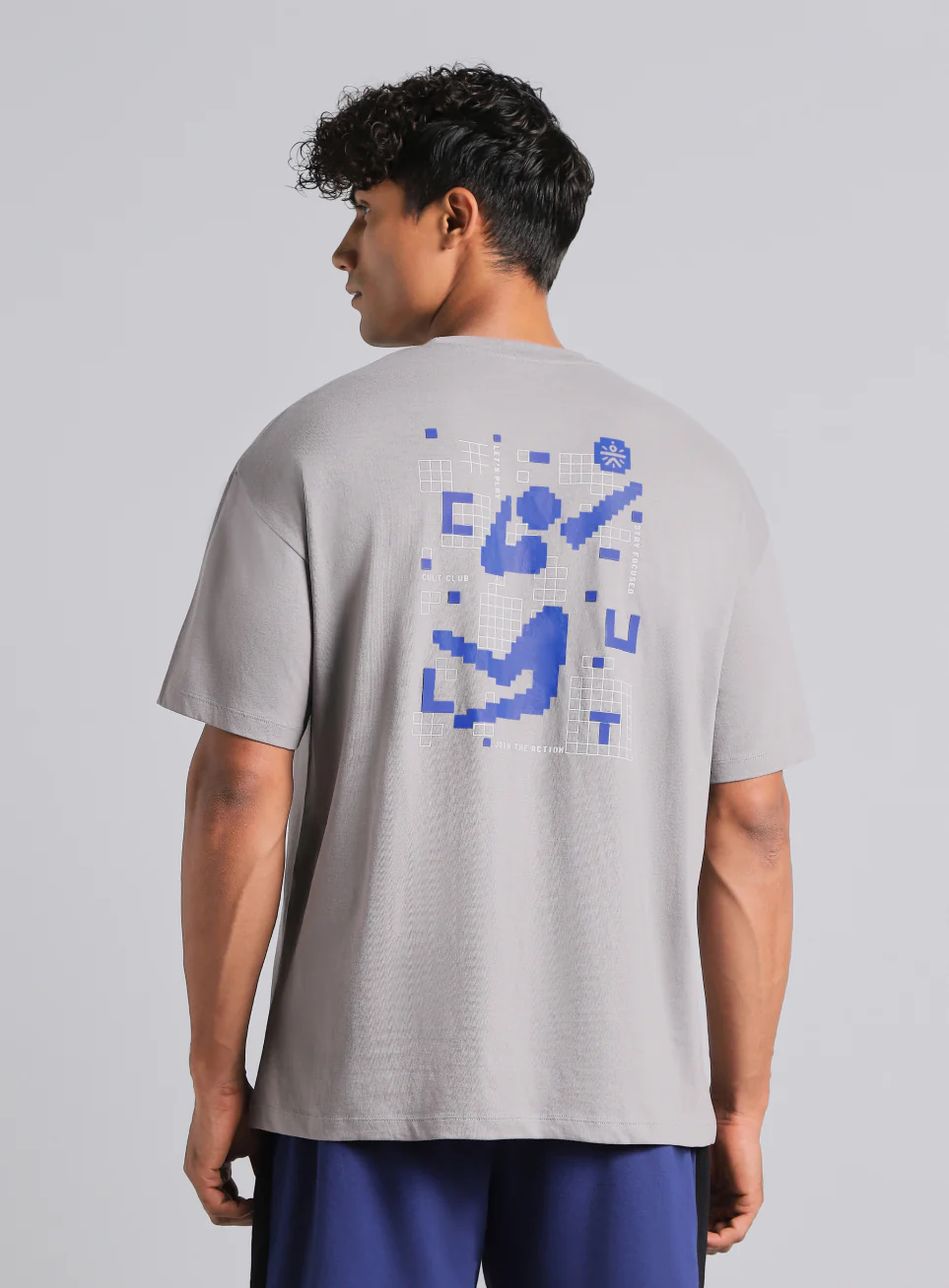 Men's Grey Cult Power Play Oversized Fit T-shirt - Image 6