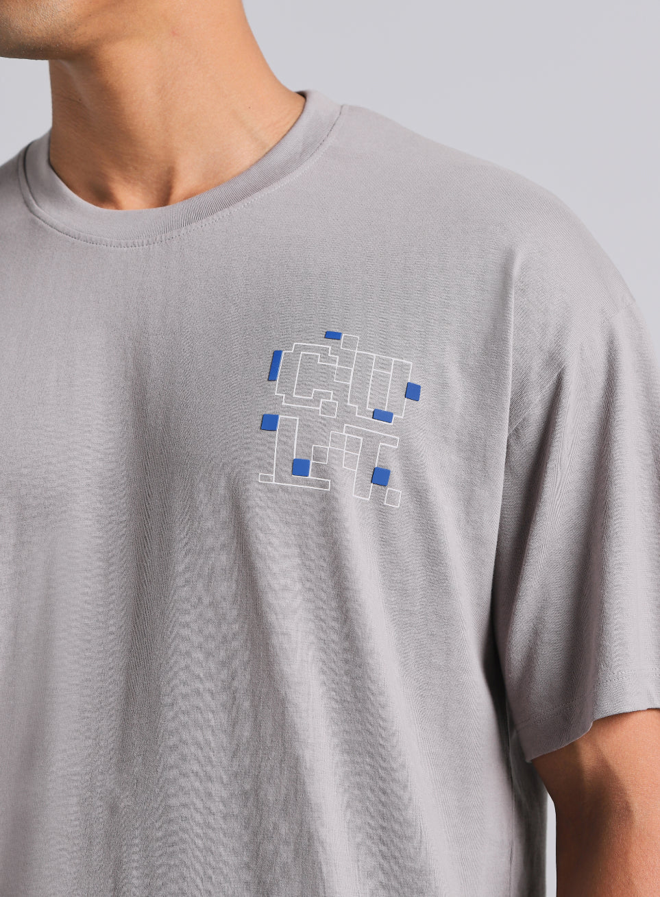 Men's Grey Cult Power Play Oversized Fit T-shirt - Image 7